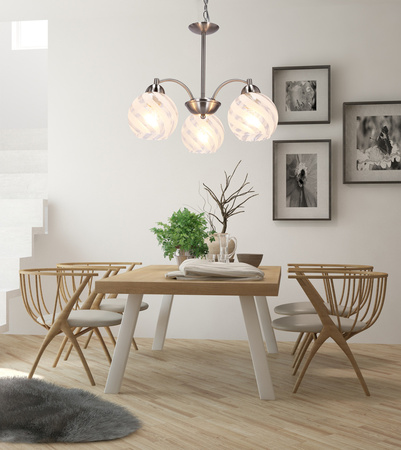 BAIDA LAMPA WISZĄCA SATYNOWA KLOSZ MATOWO TRANSPARENTNY 33-16409